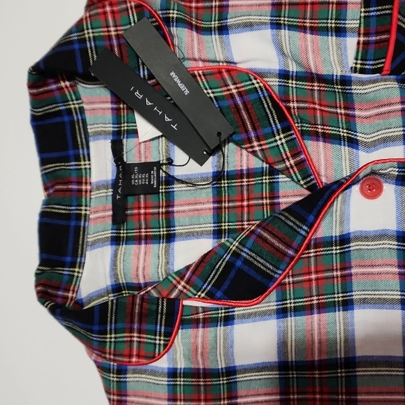 Tahari Tartan Sleepwear Chemise - Picture 3 of 9